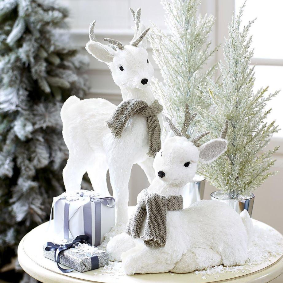 white winter animal for christmas decoration ideas