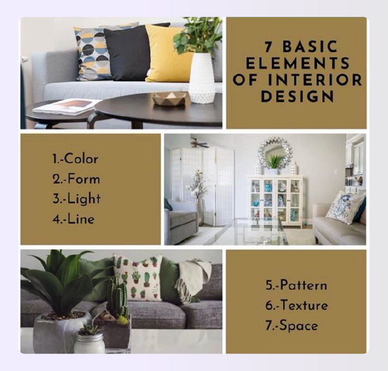 Seven key elements of interior design displayed in a room Seven key elements of interior design displayed in a room