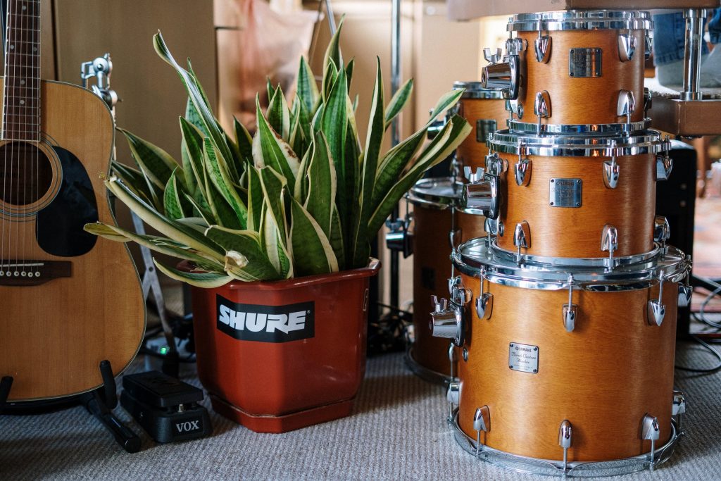 drum shield in music room