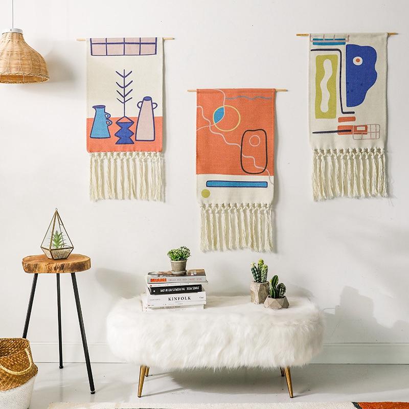 hang tapestries to add color without painting