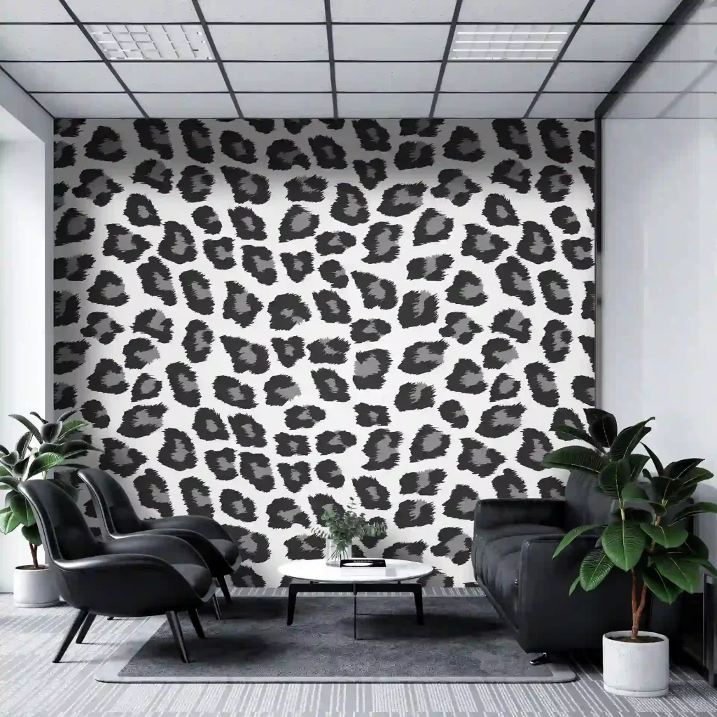 Stylish leopard print wallpaper adds luxury touch