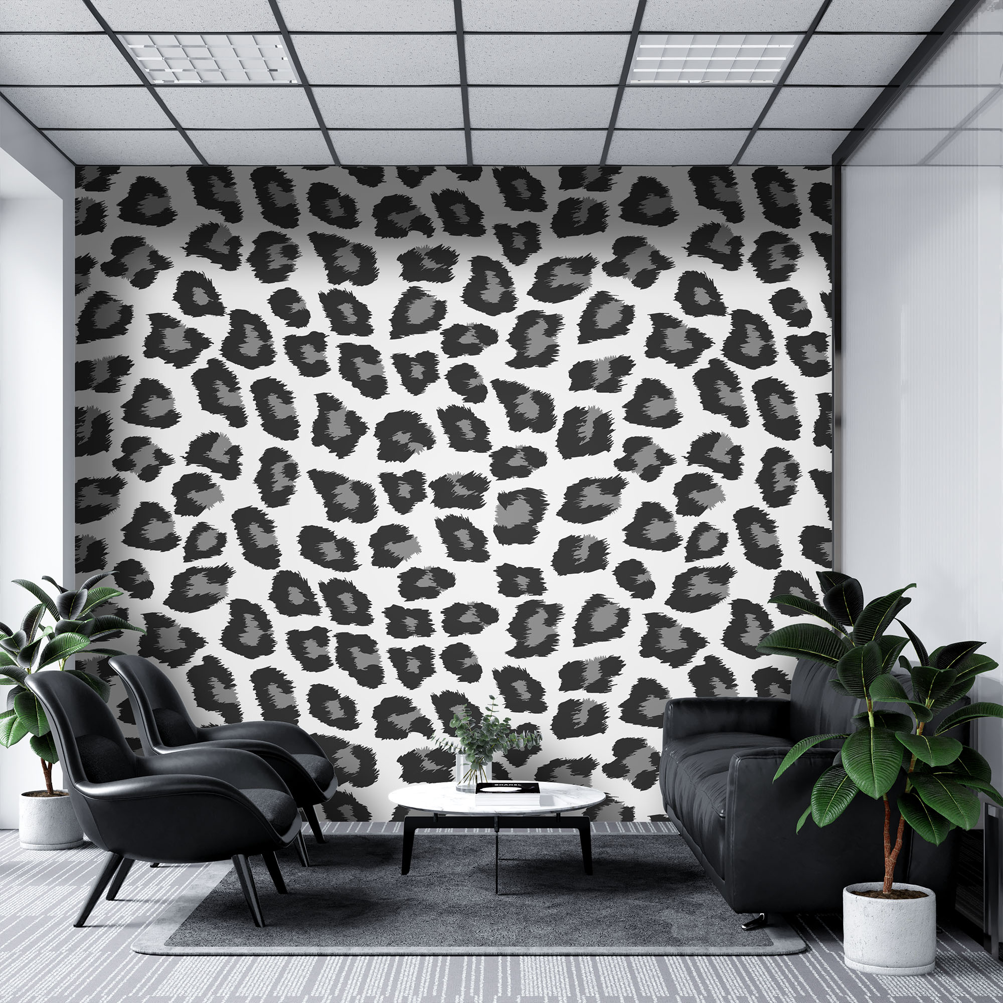 Stylish leopard print wallpaper adds luxury touch
