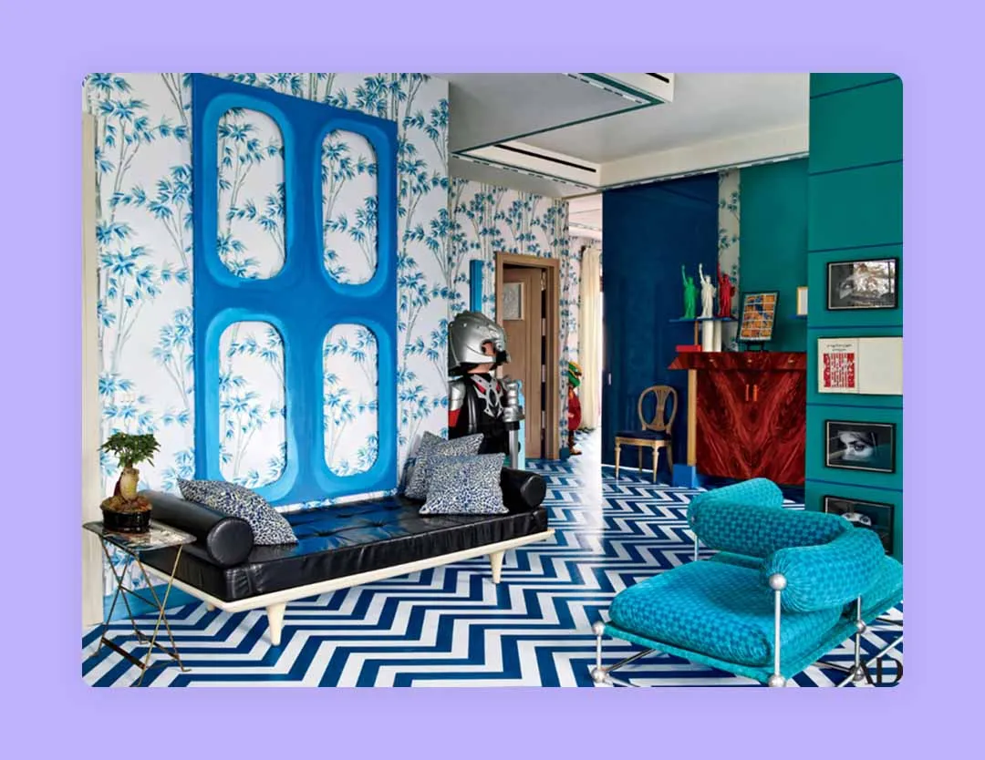 contrasting effect of pattern in interior design