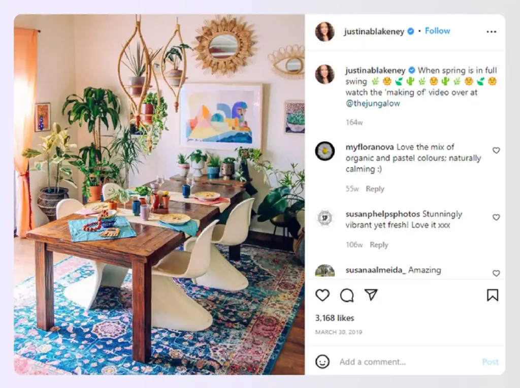 A boho-chic dining room by Justina Blakeney