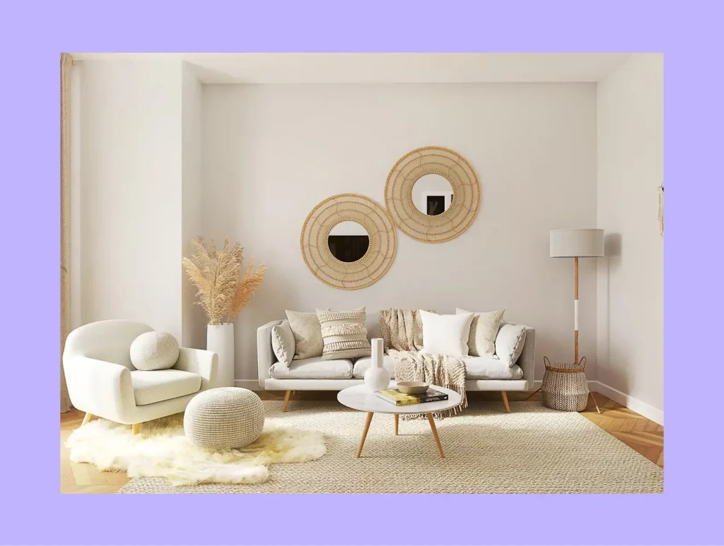 A living room showing proper scale and proportion in interior design 