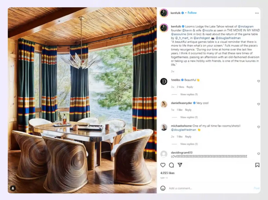 An eclectic, wood-paneled dining area with a view