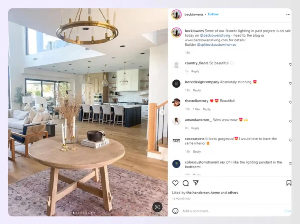 An open-concept living space with modern coastal design