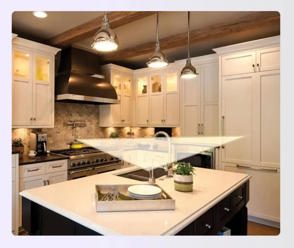 Kitchen showing modern triangle adaptation strategies