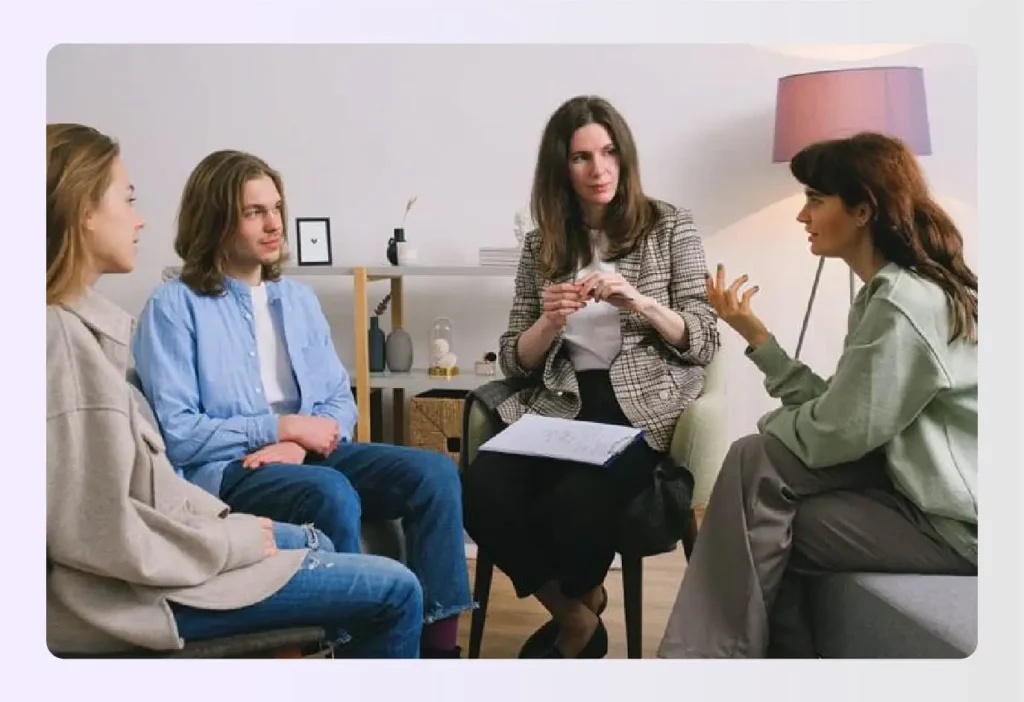 People discussing scope of work for interior designer People discussing scope of work for interior designer