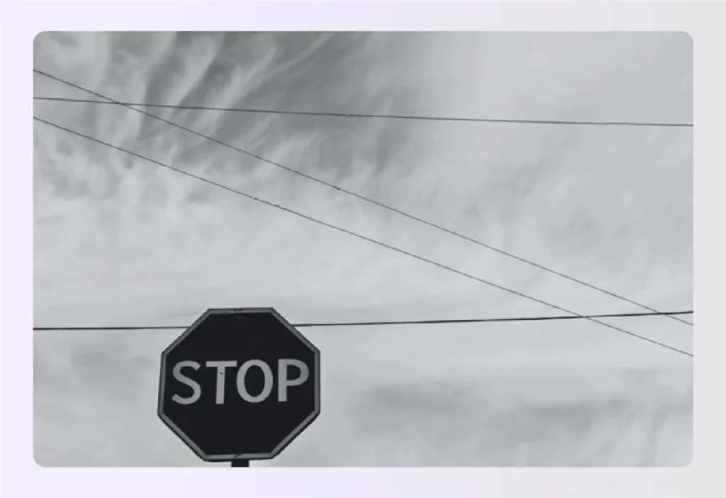 Stop sign representing limits in interior design scope