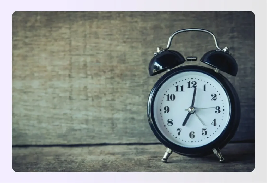 Vintage alarm clock for tracking interior design project deadlines