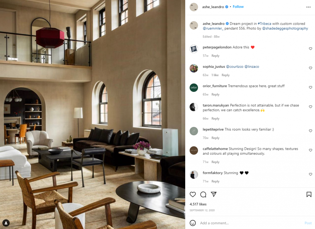ashe leandro interior design instagam influencers