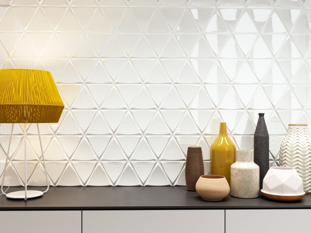 kitchen backsplash triangle tiles