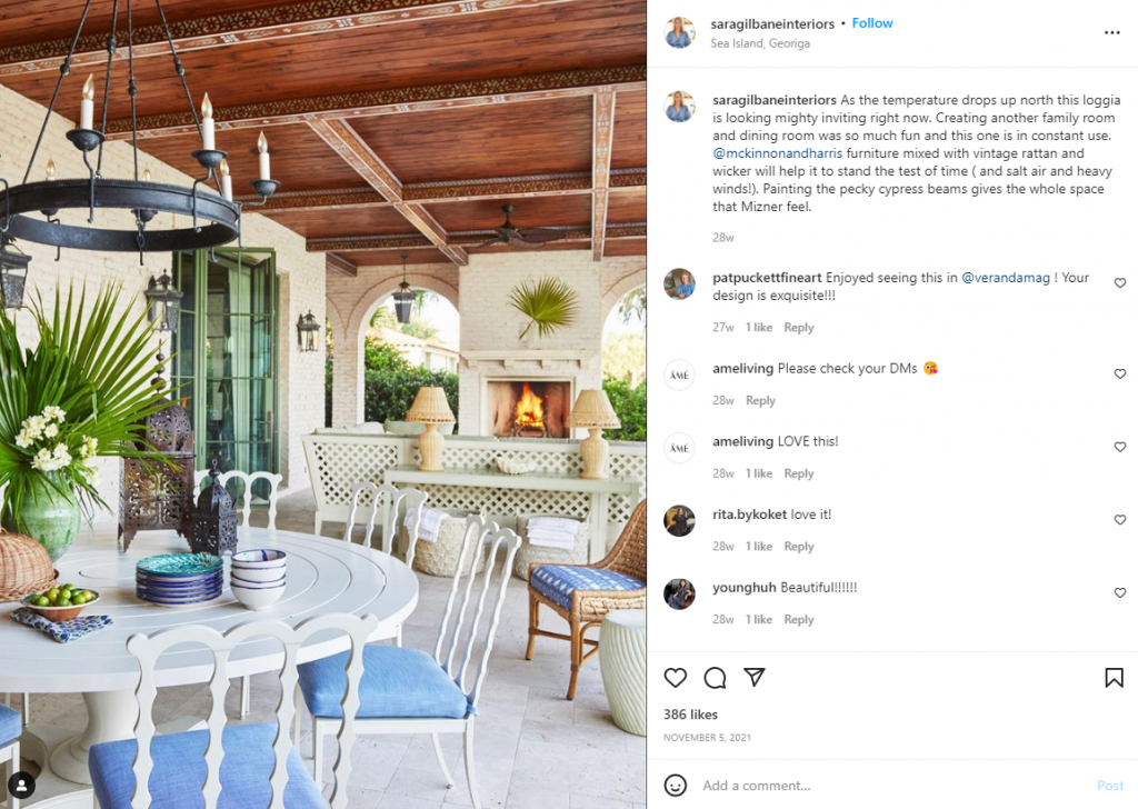 sara gilbane interior design instagram influencers