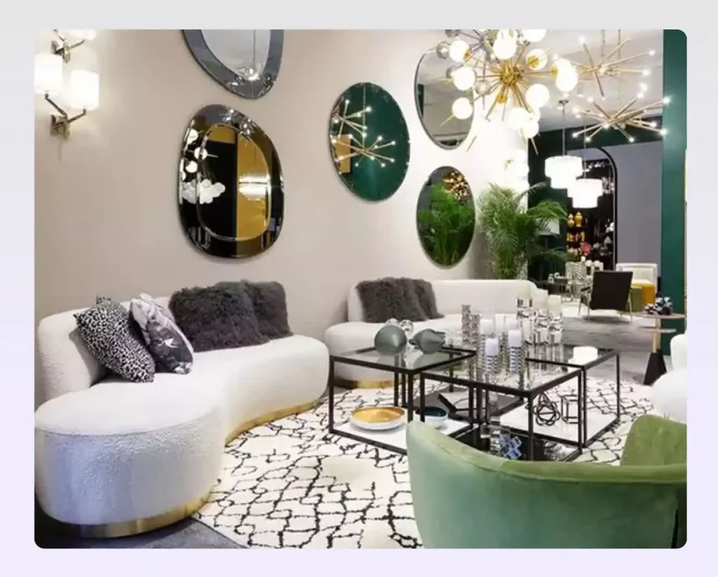Curved furniture shabby chic interior style