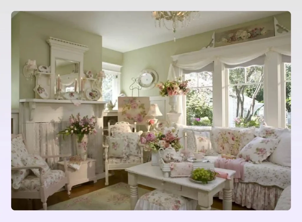  Floral patterns shabby chic interior style