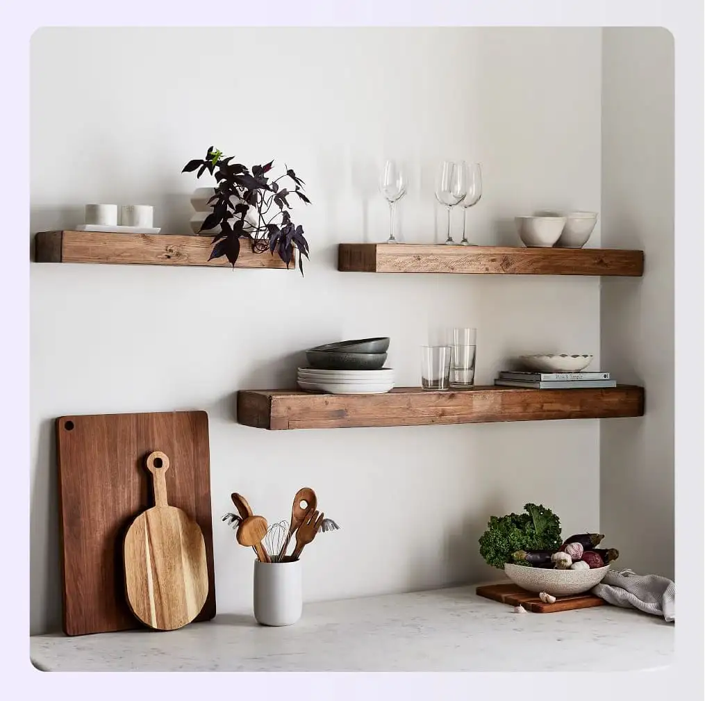Minimalist floating shelves for bedroom