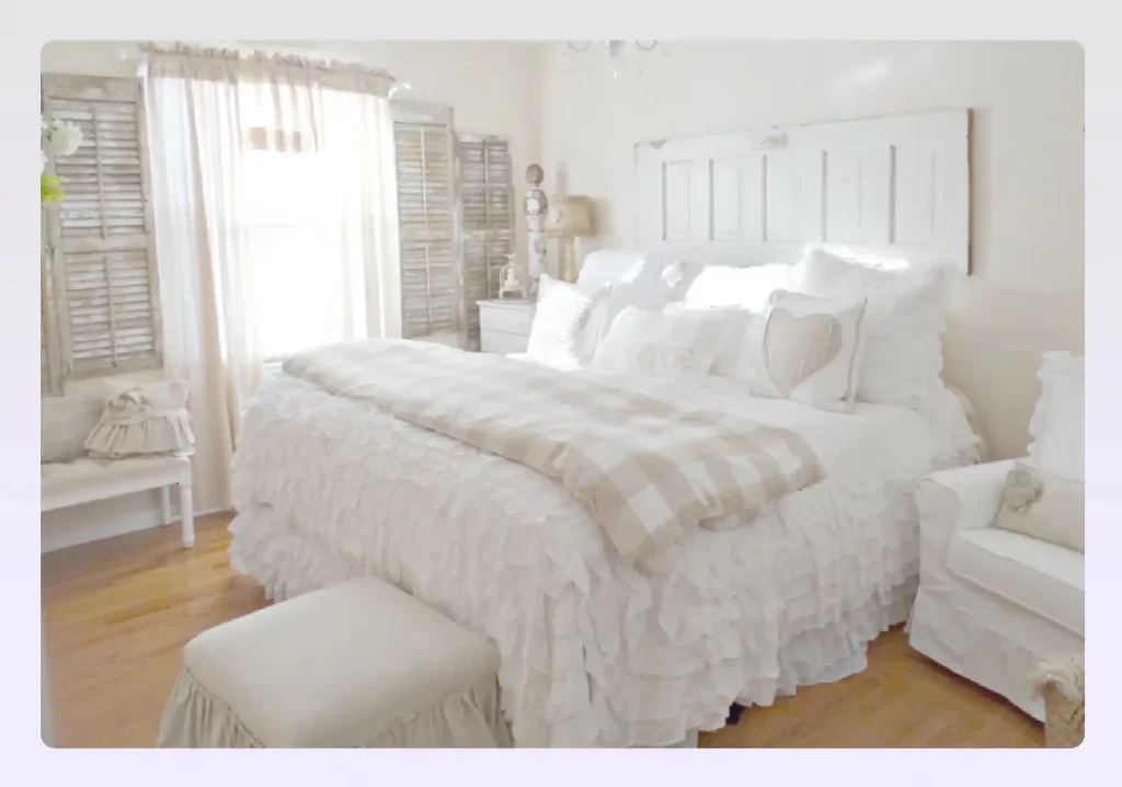 White linen fabrics shabby chic decor