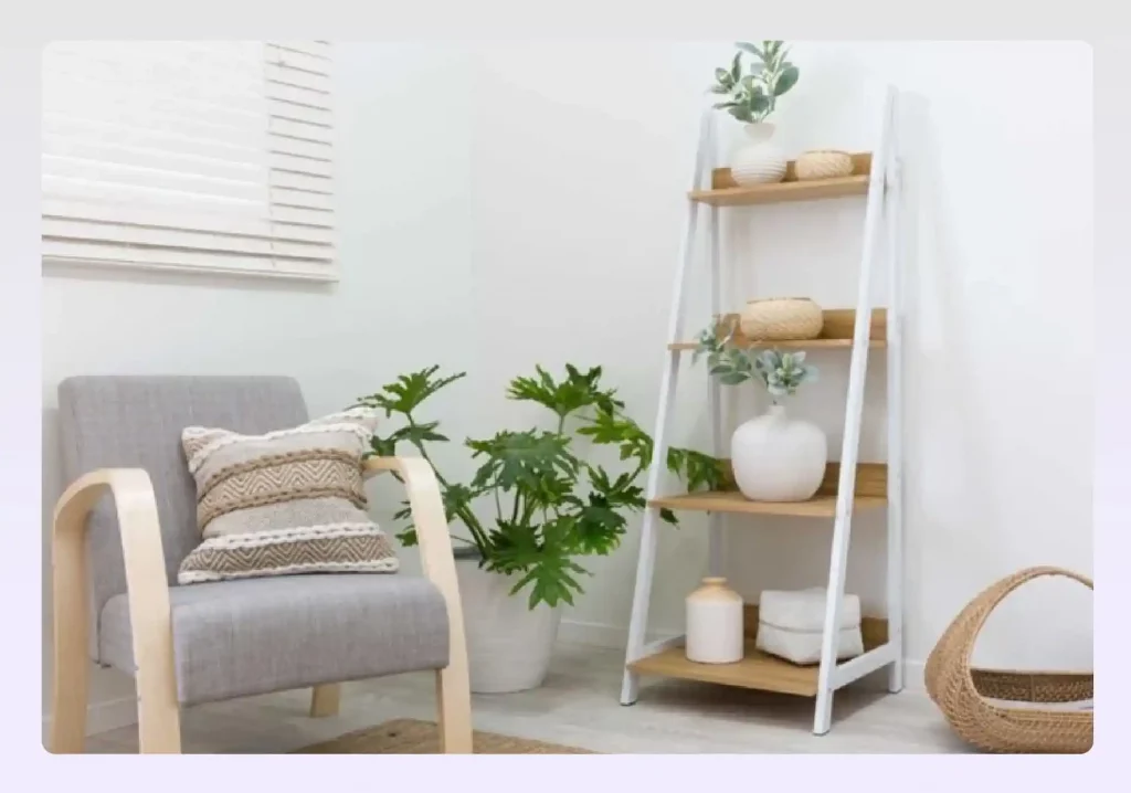 Wooden ladder shabby chic interior design
