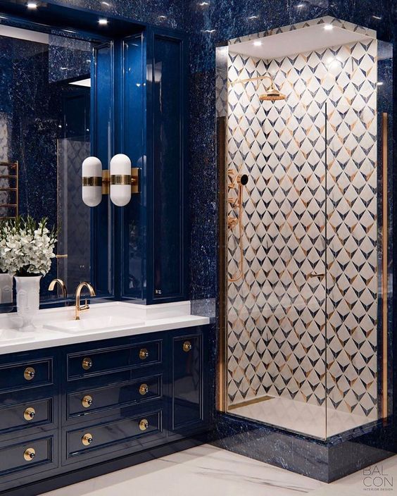 blue hues for bathroom decor ideas