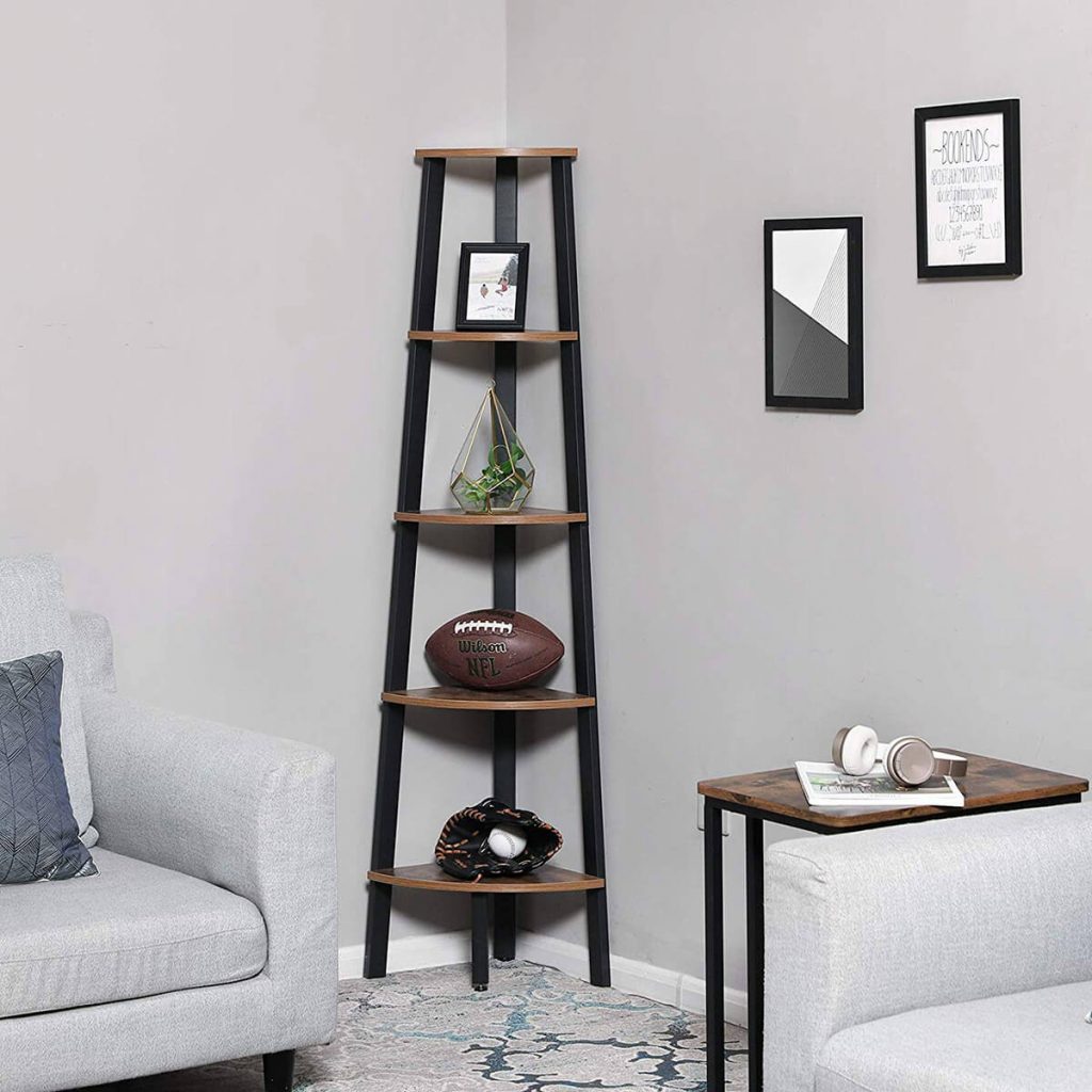 corner shelves - bedroom shelves ideas