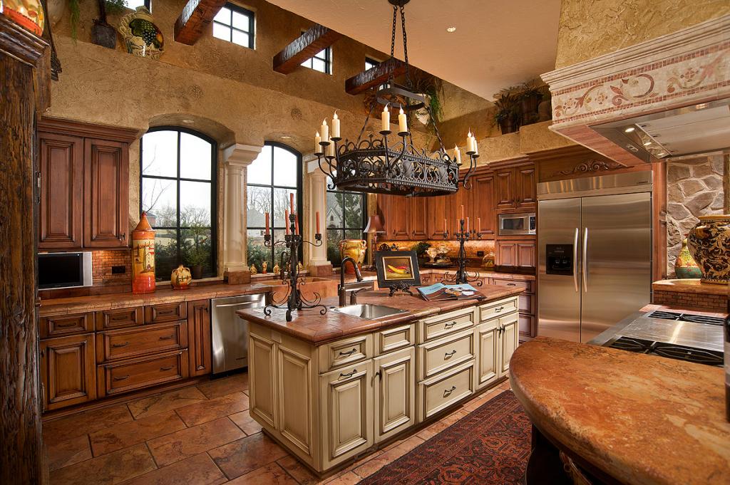 kitchen with traditional interior design