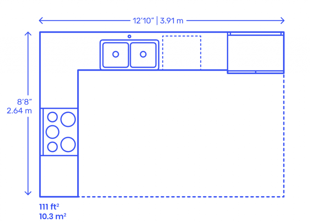 Average Size Of A Kitchen And Dining Room