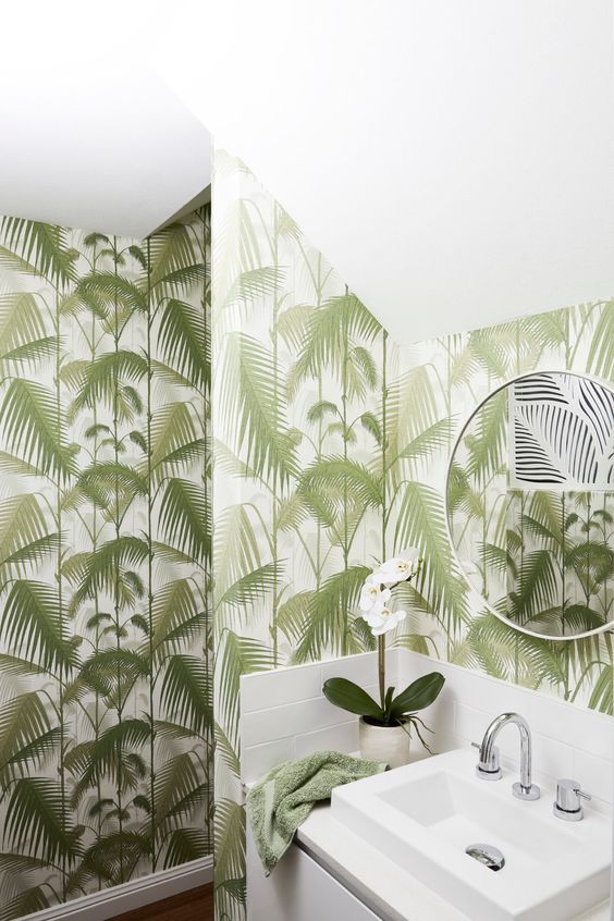 leaf motif - bathroom decor ideas