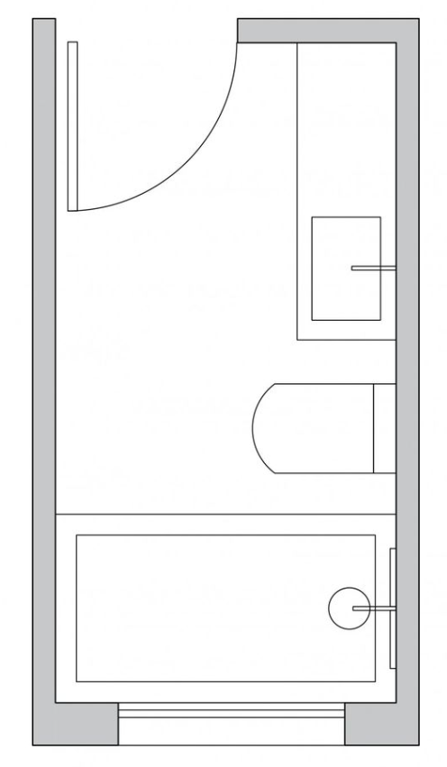 long and narrow bathroom layout