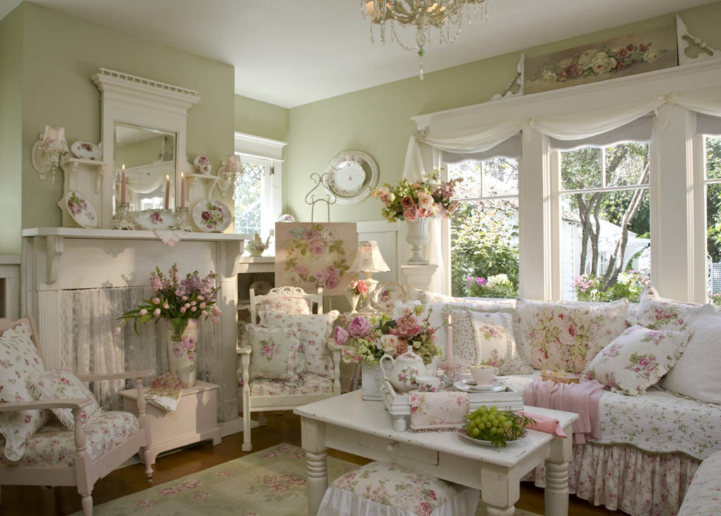 7 T Ng Shabby Chic Decor T O Kh Ng Gian S Ng Y L Ng M N V D U Nh   More Floral For Shabby Chic Interior Design Style 