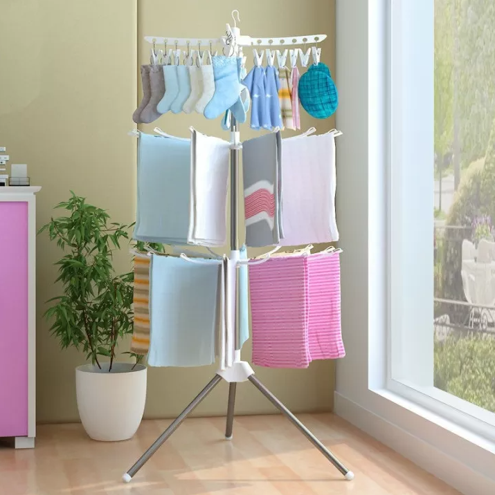 moveable towel and clothes rack