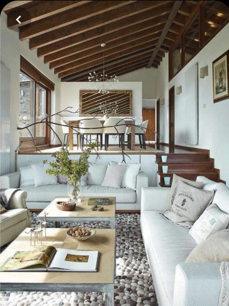 rustic theme - sunken living room design ideas