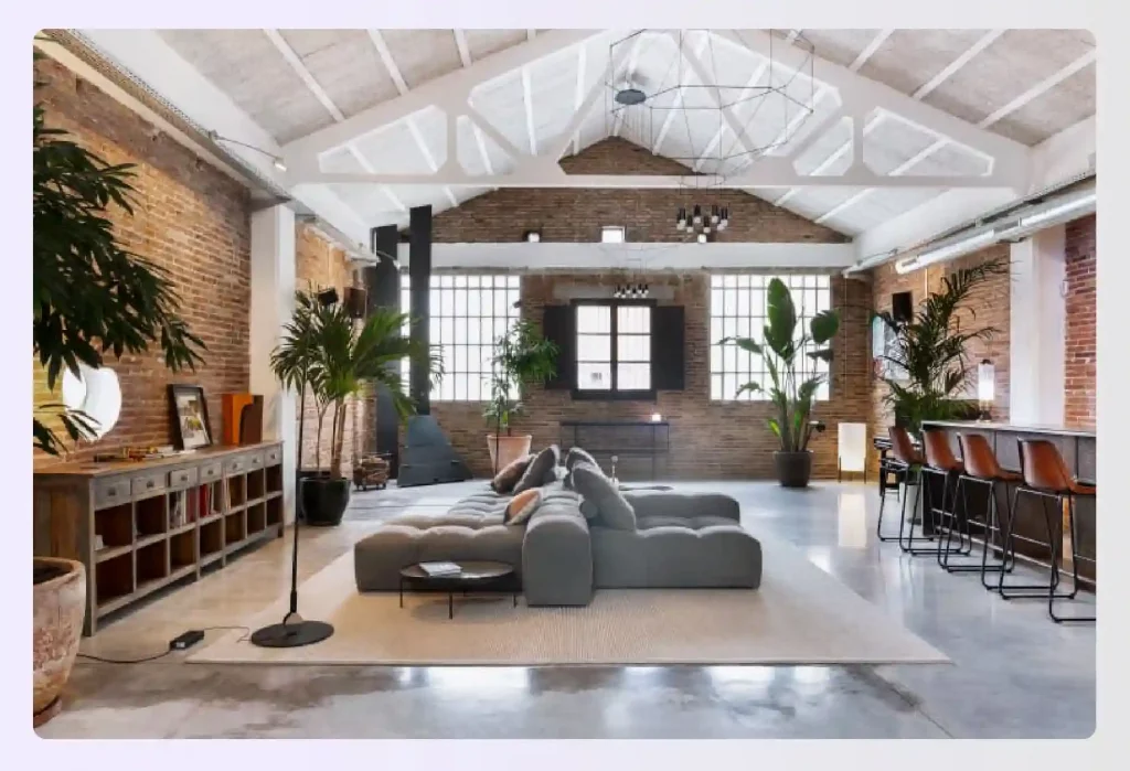 Finishing touches and personal decor in an industrial-style loft