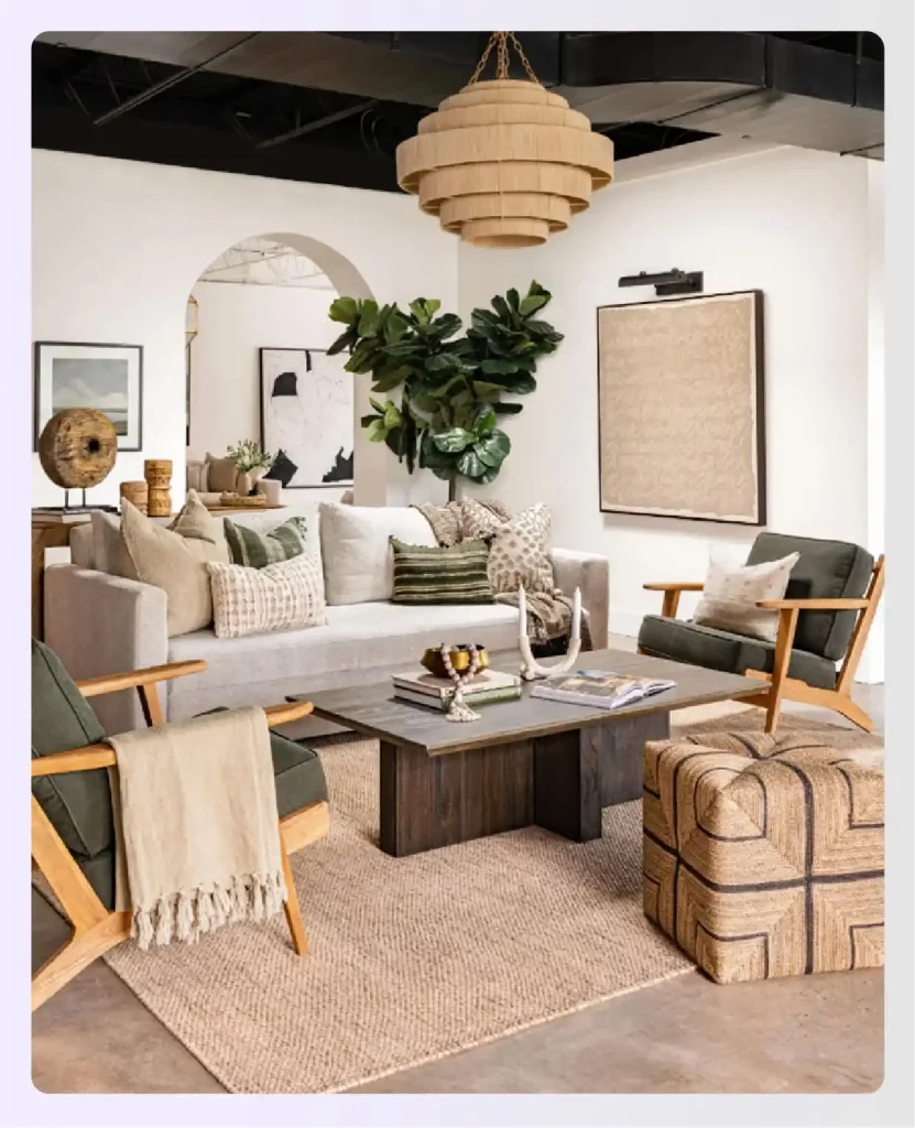 Living room with a neutral color palette