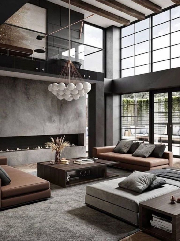 industrial interior design - mix modern and rustic