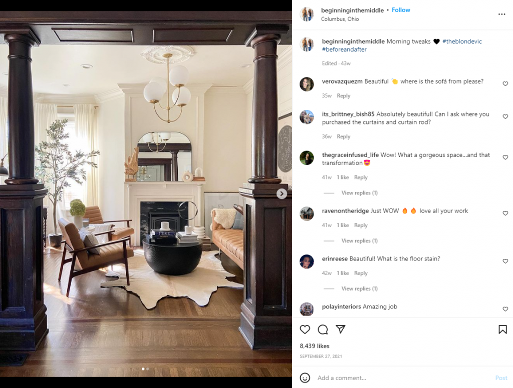 instagram content ideas for interior design - before and after images