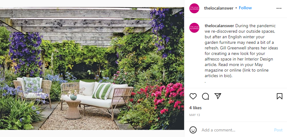instagram content ideas for interior design - show your seasonal projects