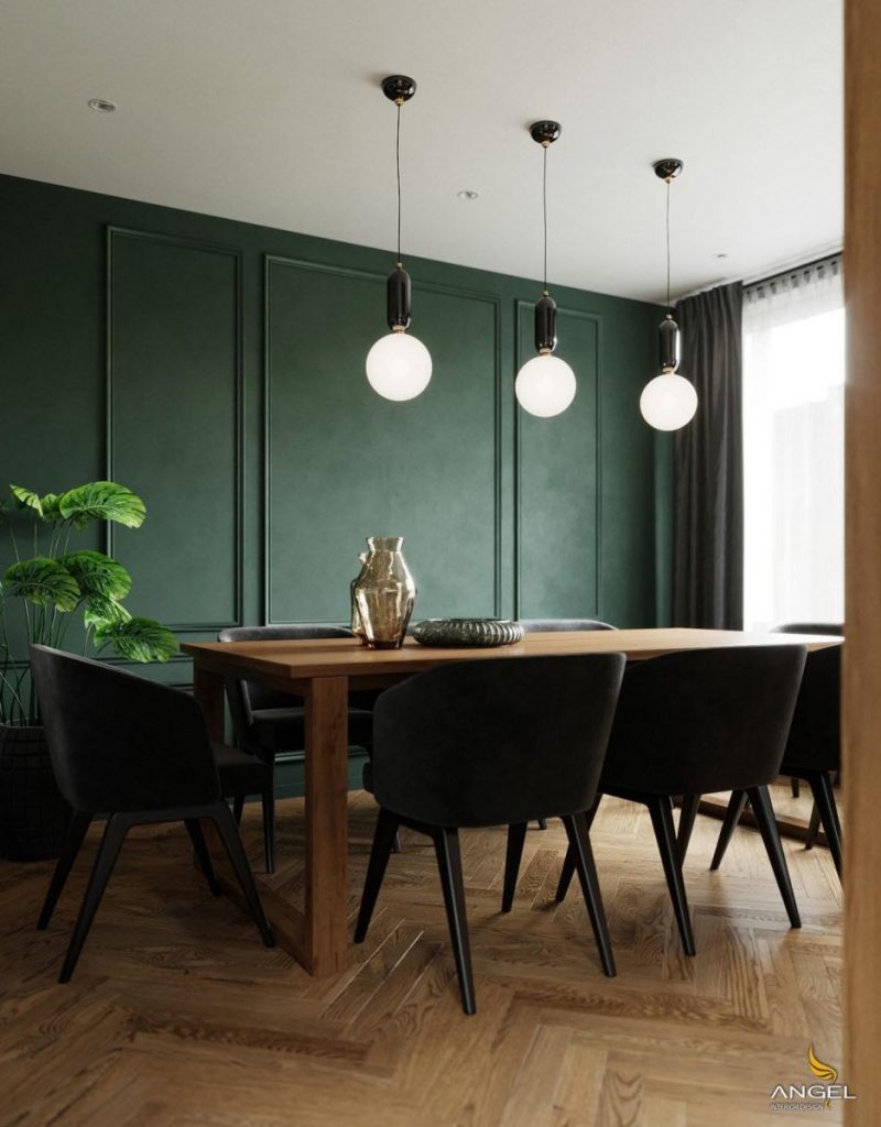interior color schemes - emerald and tan