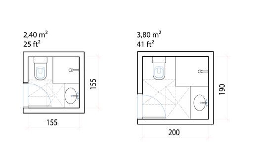 quarter bathroom average size and dimensions