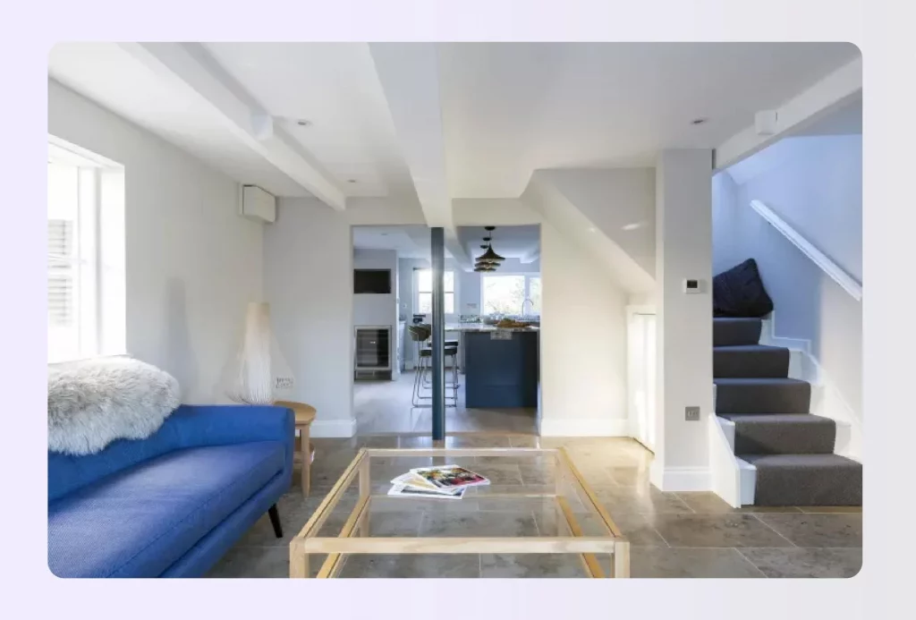 Garage conversion into modern living or entertainment space