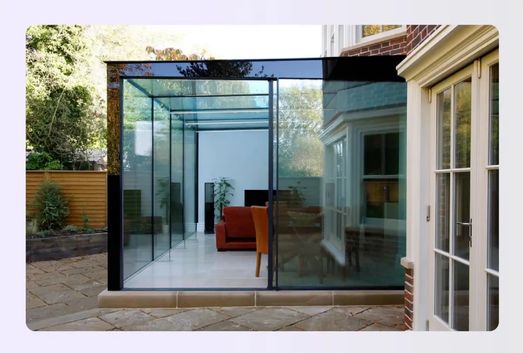 Glazed rear extension reflecting natural light indoors