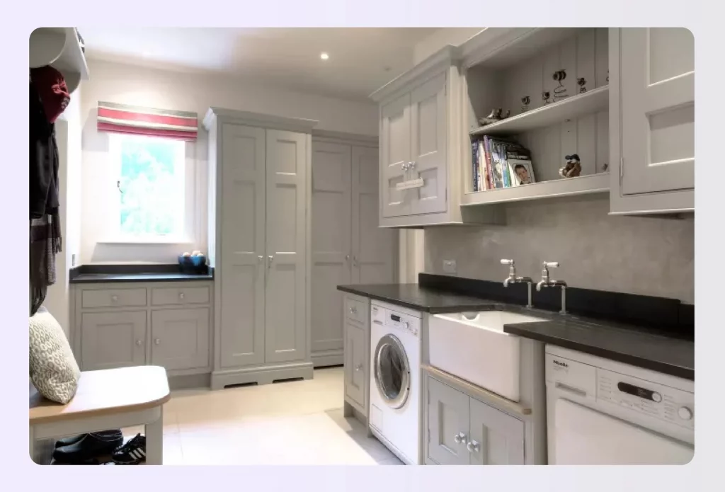 Rear property extension for utility, kitchen, or bathroom
