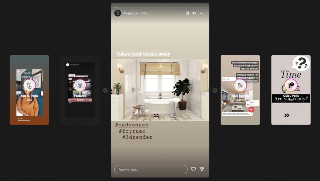 post instagram stories for more reach - interior design brand