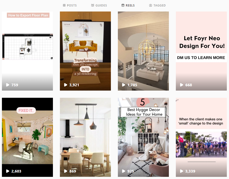 use the potential of reels to build interior design brand on instagram