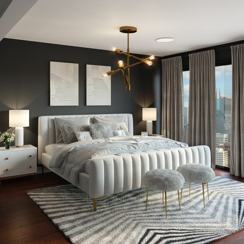 master bedroom design ideas - basic and bold color