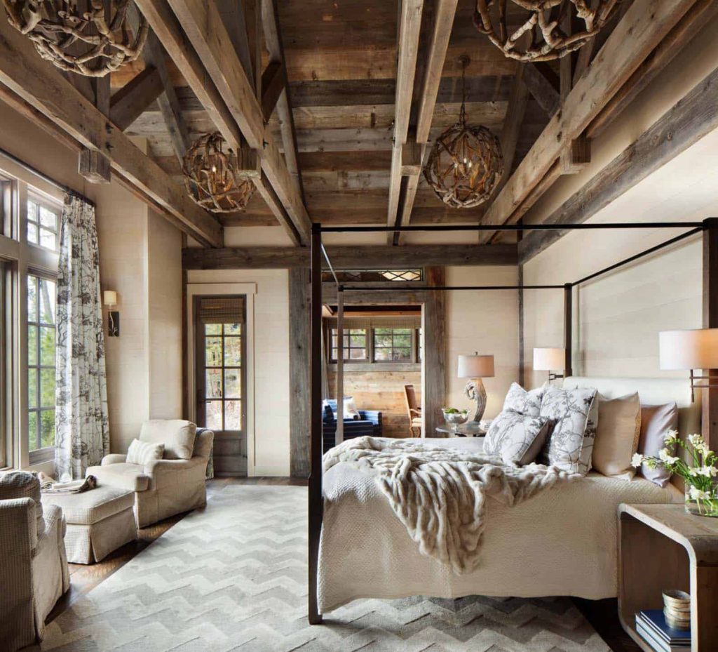 master bedroom with rustic design