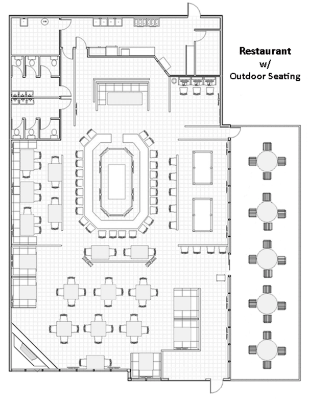 restaurant floor plan - square footage per customer