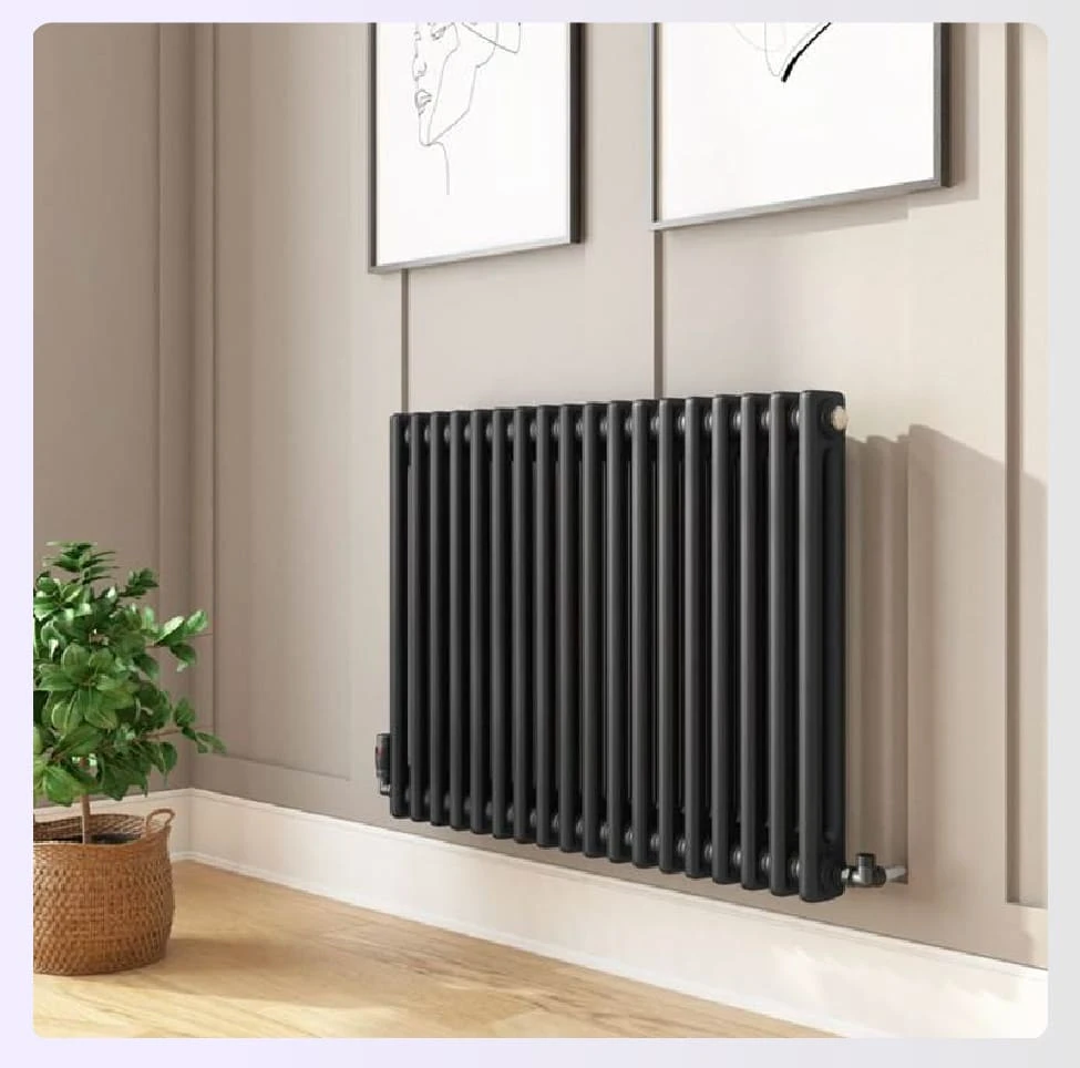 A modern, wall-mounted radiator system