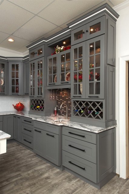 kitchen color schemes - all dark gray
