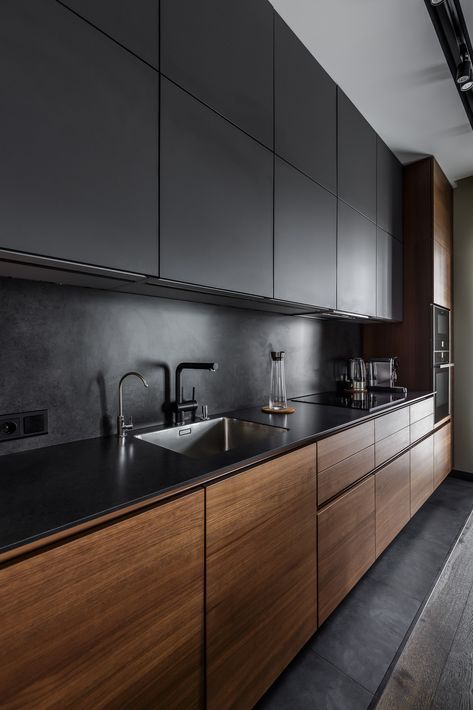 kitchen color schemes - darker with all dark grey